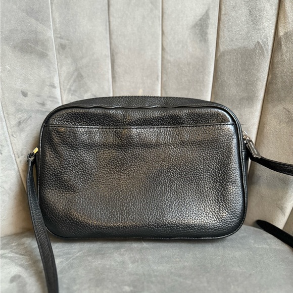 Michael Kors Jet Set Black Pebbled Leather Crossbody Bag with Silver Chain - Picture 10 of 16